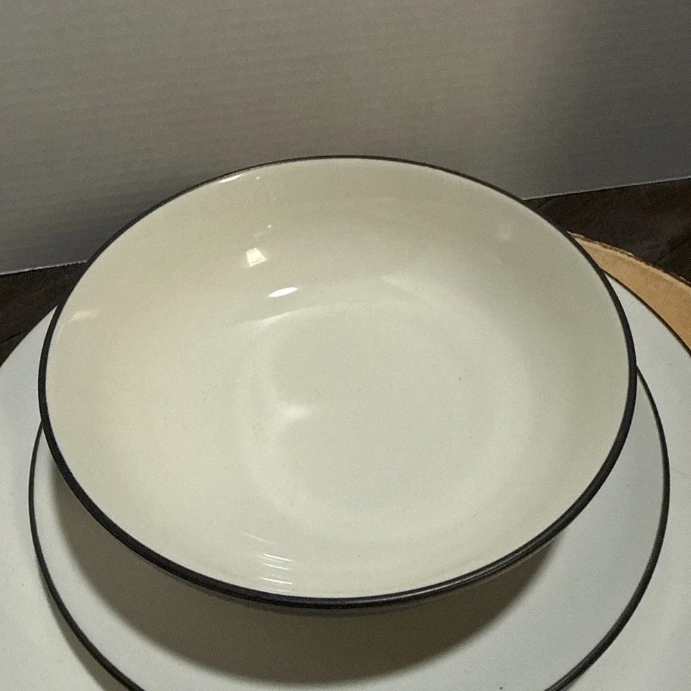 Noritake Colorwave Graphite 3 Pc Place Setting Dinner Salad Plate Soup Bowl